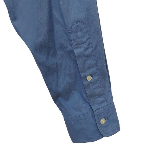 Ralph Lauren Yarmouth Shirt Mens 35 15.5 Blue Cotton Long Sleeve Logo Button Up - Picture 6 of 12